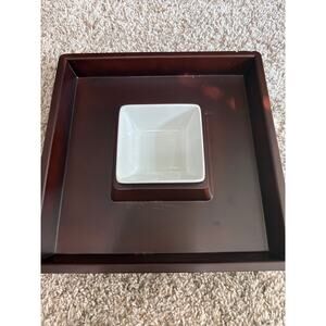 Umbra serving square tray with dip bowl insert